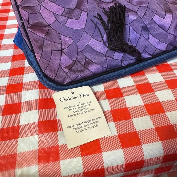 Vintage Christian Dior Makeup Bag Cosmetic Bag Pouch with Original Tag *RARE* - Picture 8 of 11